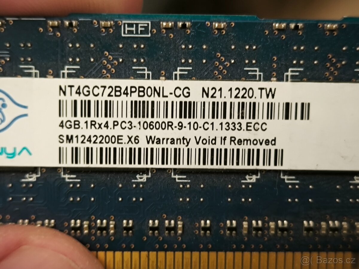 pamět 4GB DDR3 ECC HP server -záruka - 2