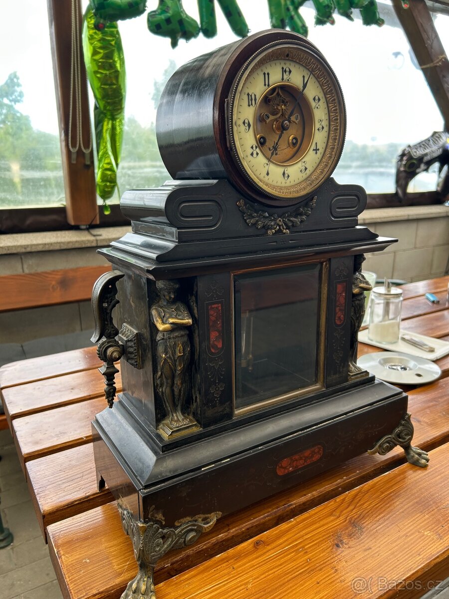 Staré hodiny stolní, starožitnosti,hodiny - 2