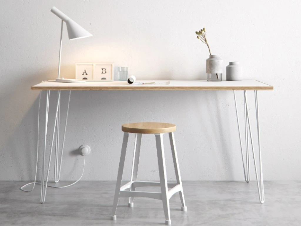 Industrial Hairpin Noha 3 ramenná Bílá - 2