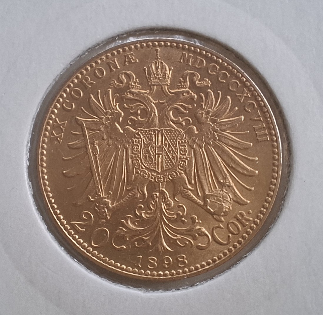 Zlatá mince 20 Koruna František Josef I. 1898 - 2