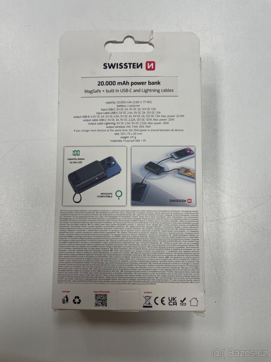 Powerbanka Swissten 20.000mAh - 2