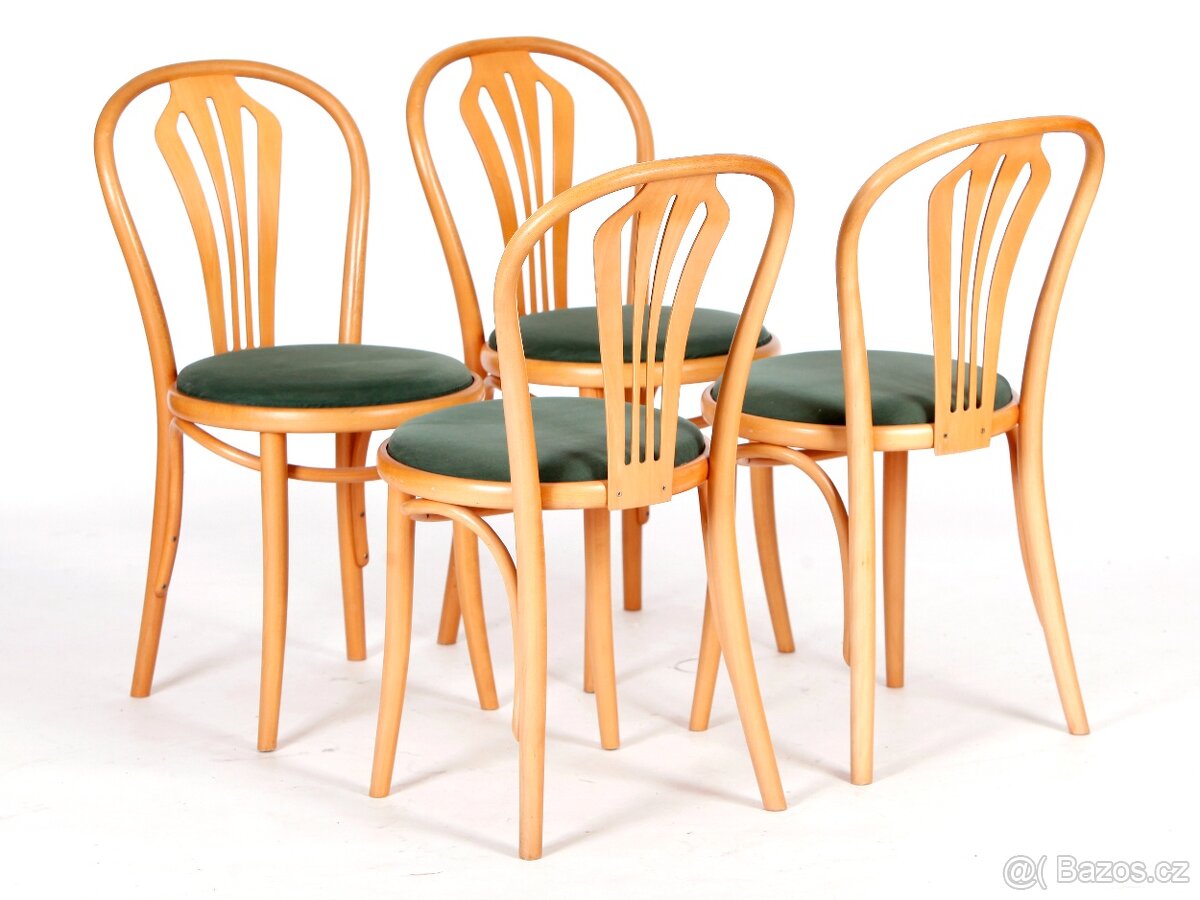 Elegantní jídelní židle TON, perefktní stav, 4 kusy. - 2