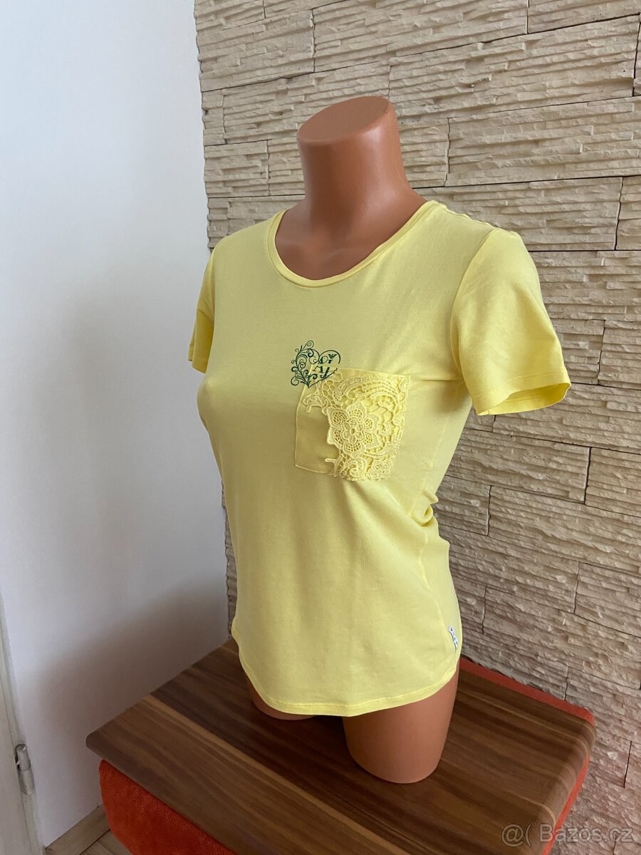 Krásné žluté letní tričko ARMANI Jeans - vel. 38 - 2