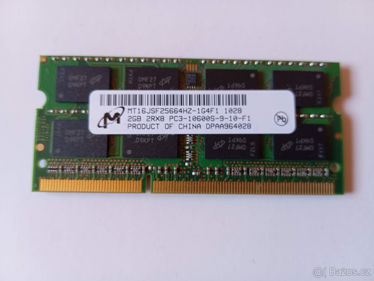 2GB DDR3 RAM pro notebooky (Samsung, Micron, Hynix) – Pln - 2