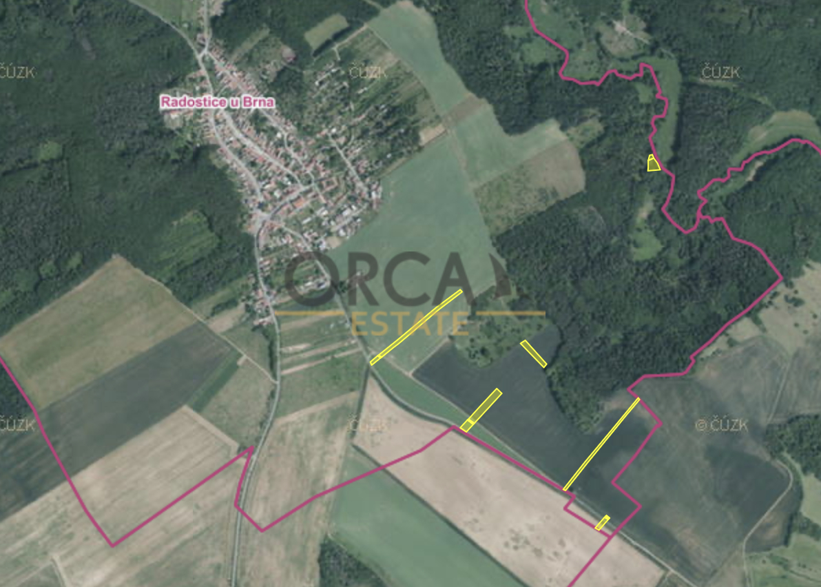 Prodej pozemků Radostice u Brna, 2372 m2 - 2