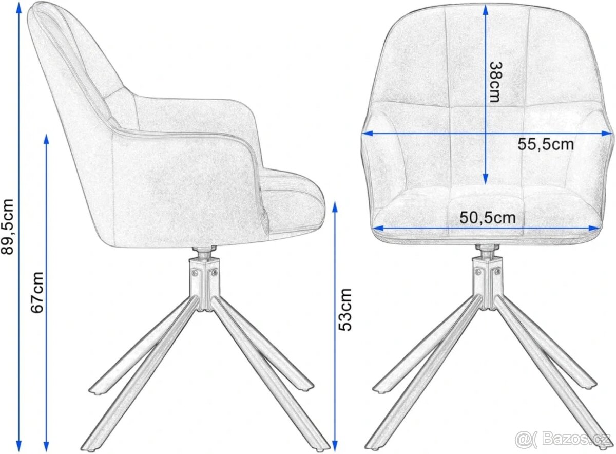 Sada 2 otočných jídelních židlí, Kuchyňské židle - 2