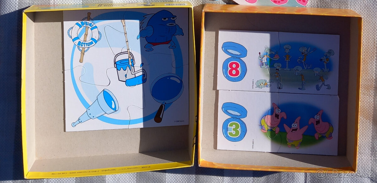 Sponge Bob - čísla a barvy -2v1 - puzzle - 2