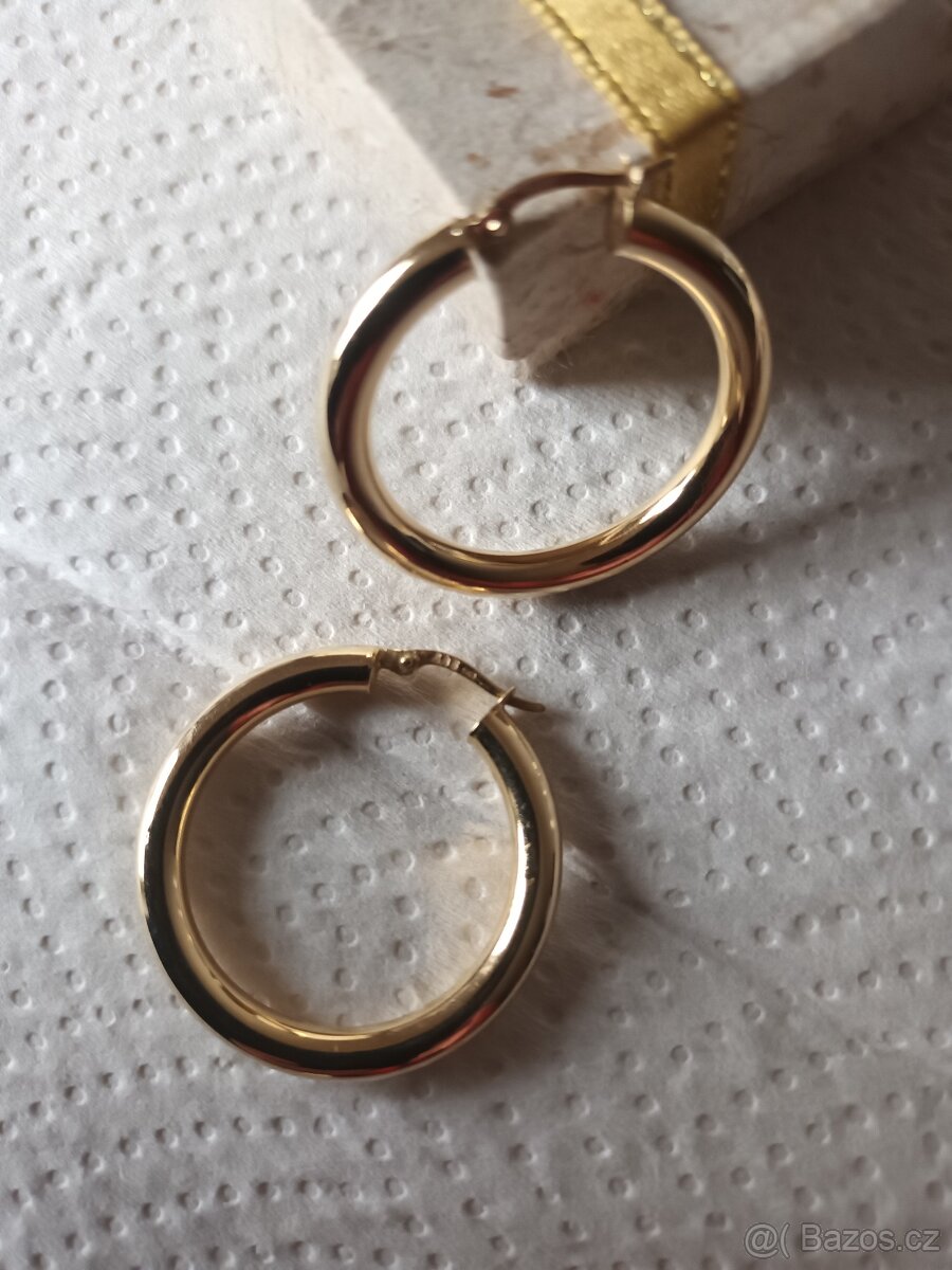 Zlaté náušnice kruhy - 2