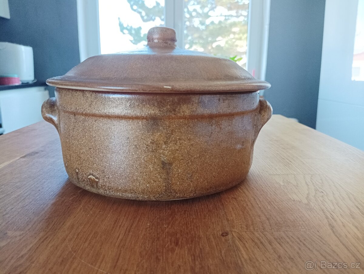 VINTAGE KAMENINOVÝ HRNEC GRÉS & POTIERS DIGOIN Z FRANCIE - 2