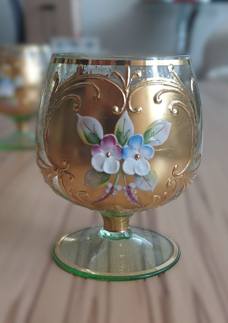 Sada 6 skleniček s kytkami - 2