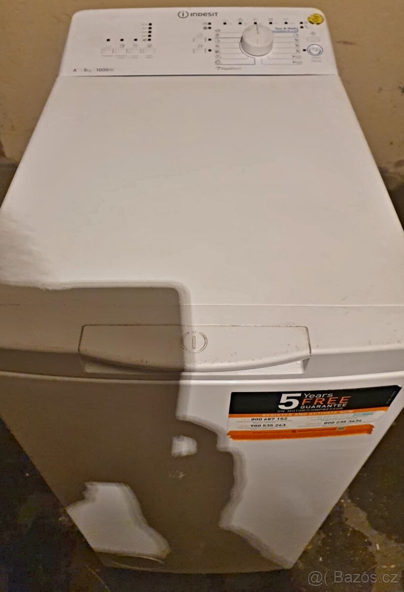 PRACKA INDESIT,HORNI PLNENI,5KG,,PLNE FUNKCNI - 2