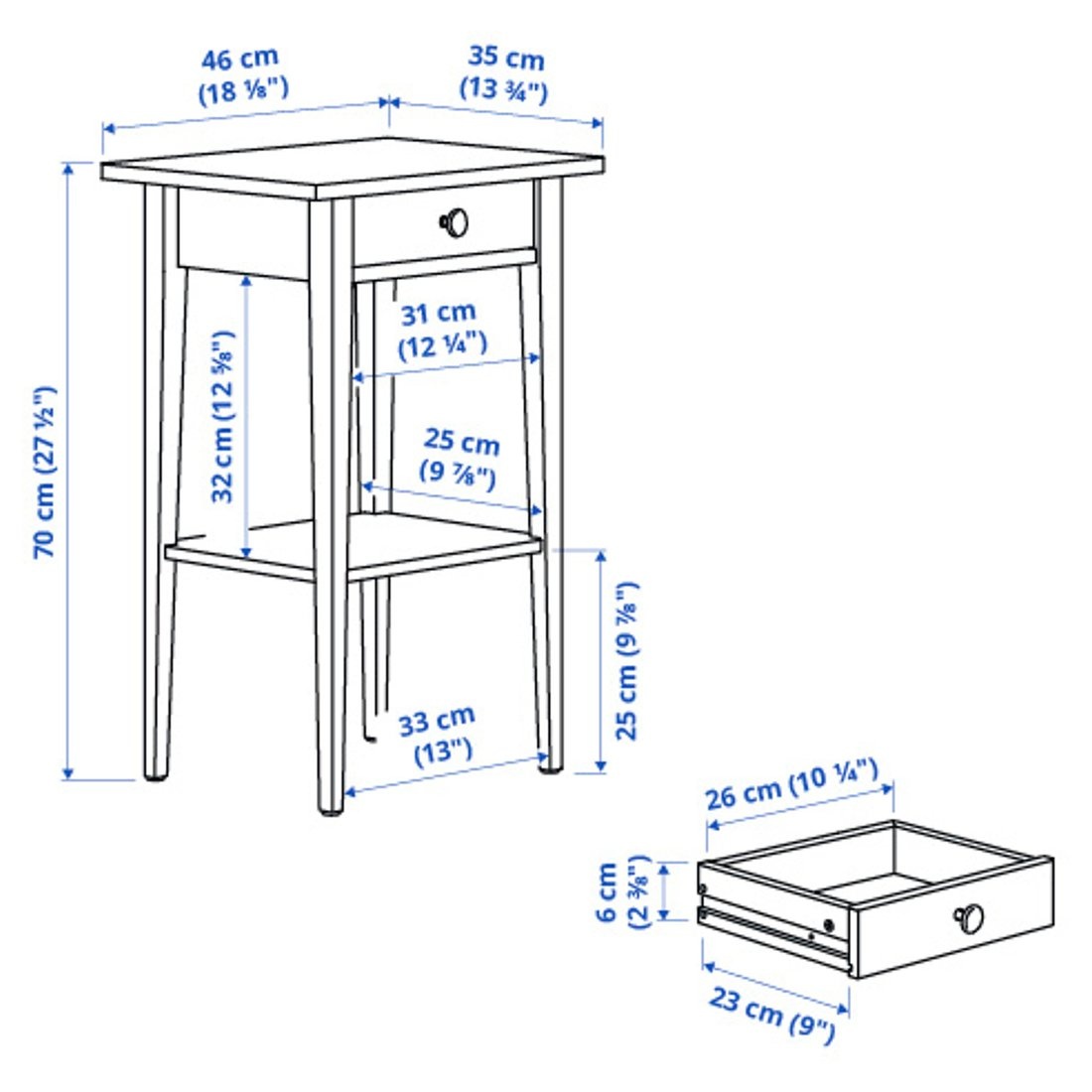 Dva noční stolky IKEA HEMNES - 2