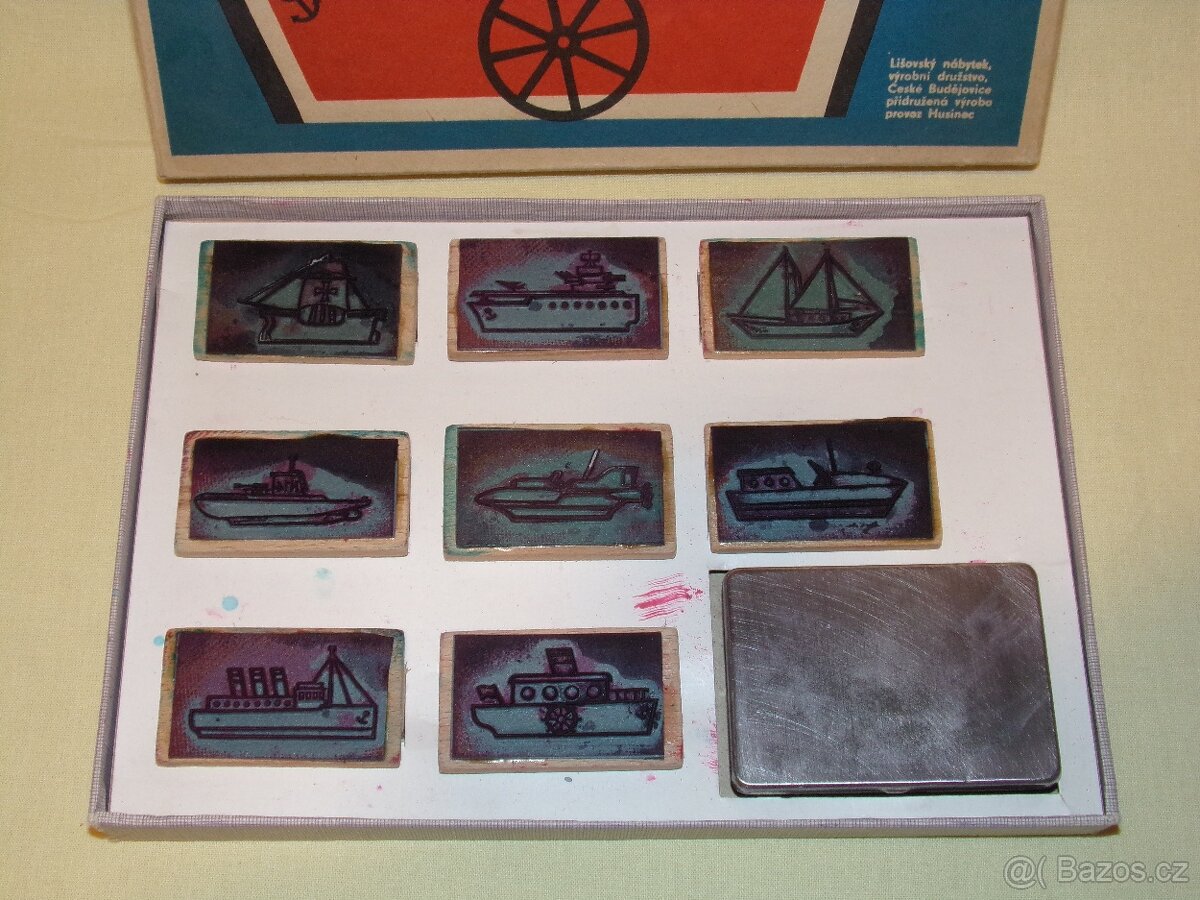 Obrázková tiskárnička - RAZÍTKA LODĚ - pěkný stav - 2