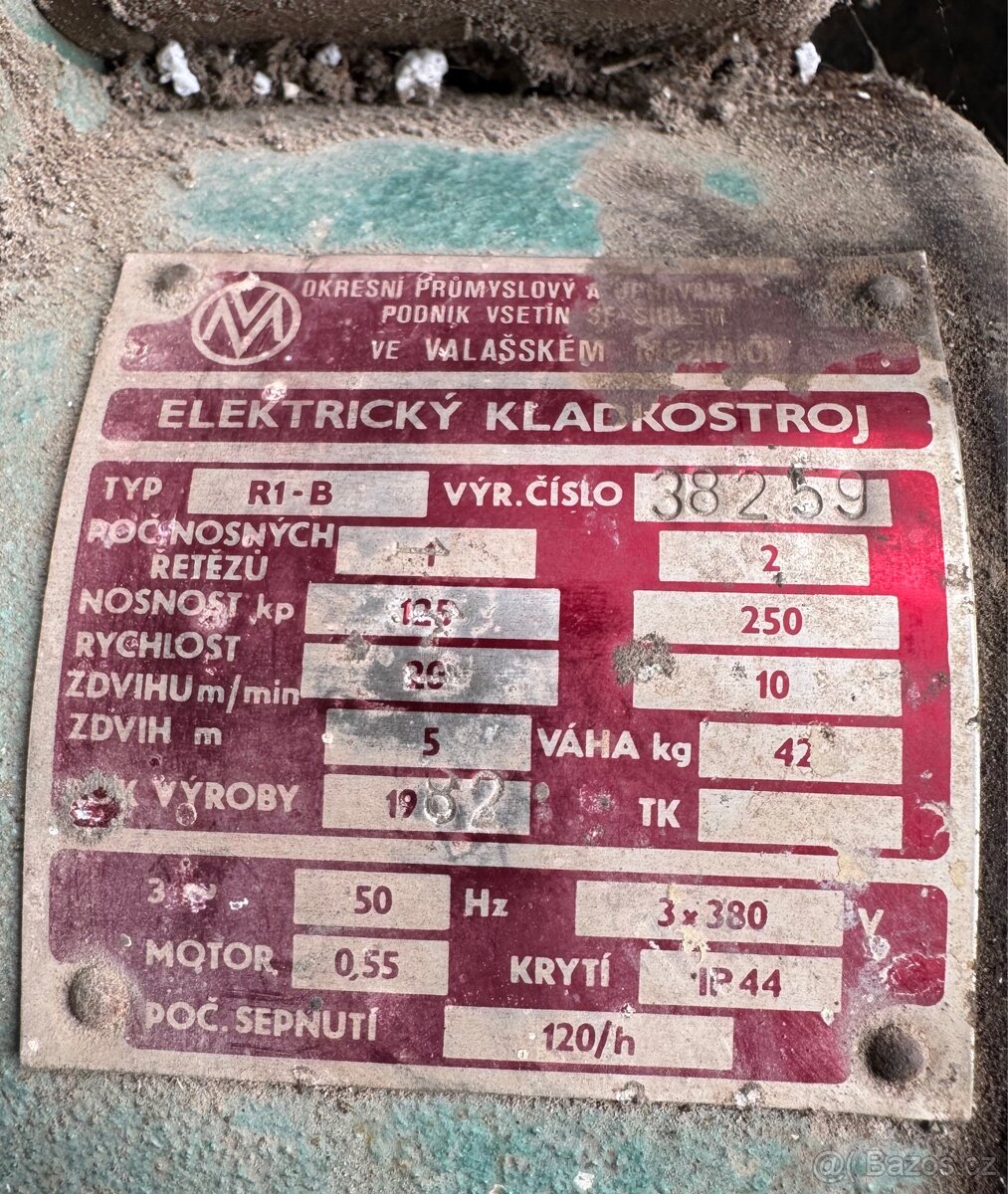 Kladkostroj 250kg, třífázový - 2