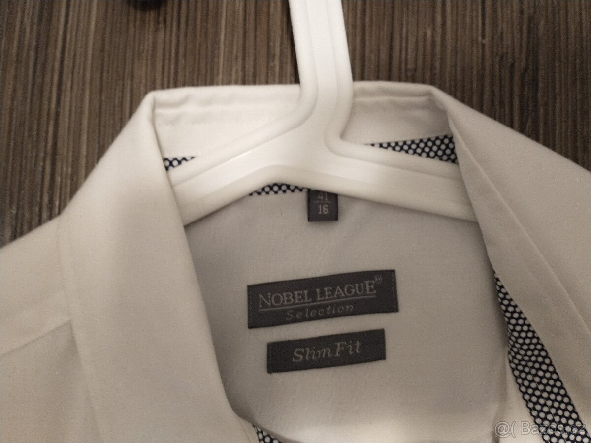 Pánská košile bílá krátký rukáv Nobel league vel. 41 - 2