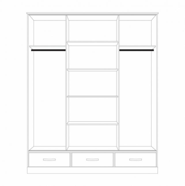 Dřevěná skříň 3dveřová ONIX posuvné dveře - 2