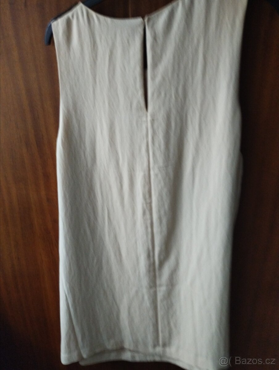 H&M,béžové nové šaty pouzdrove L,prsa 100 cm - 2