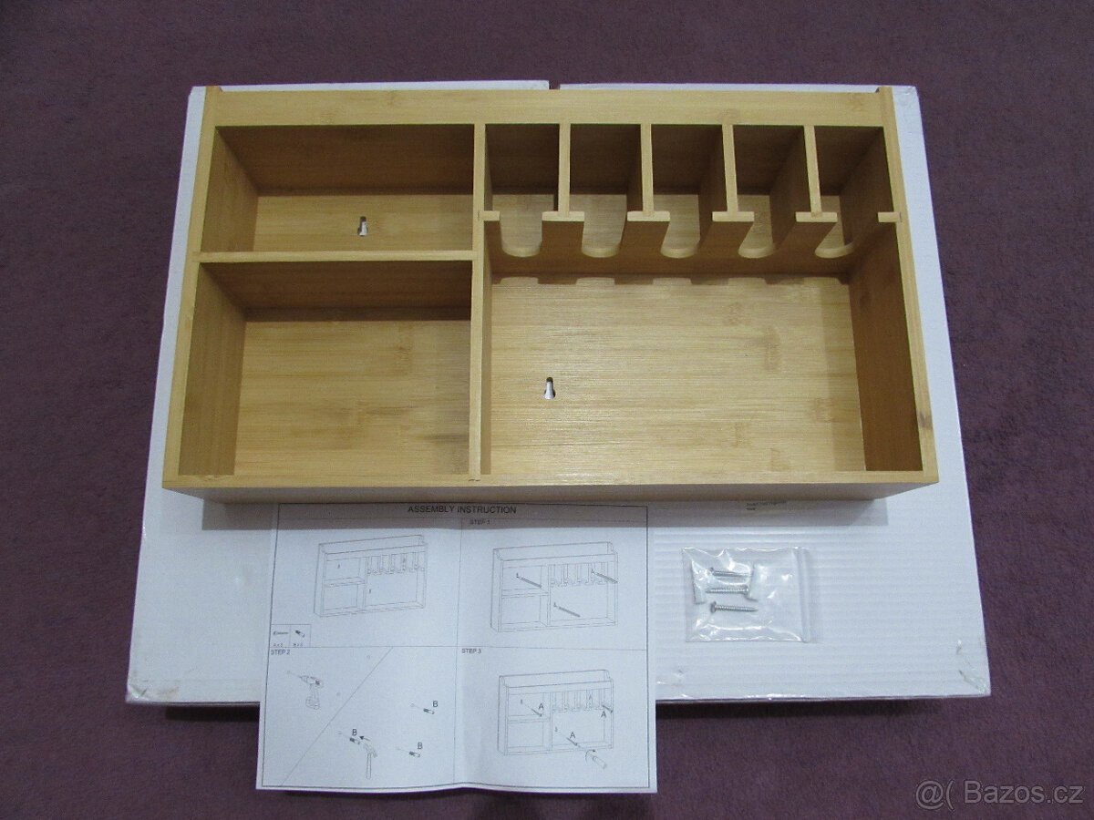 Dřevěný regál, organizér, držák, police, polička do dílny aj - 2