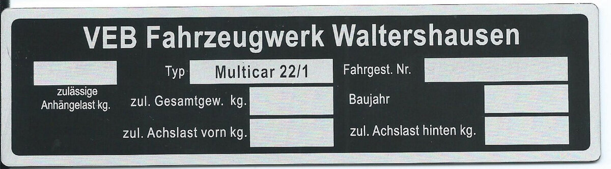 Štítky na Multicar, Wartburg, Trabant, IFA - 2