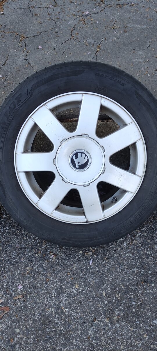 Alu kola 15” 5x112 a letni pneu 205/60/R15 - 2