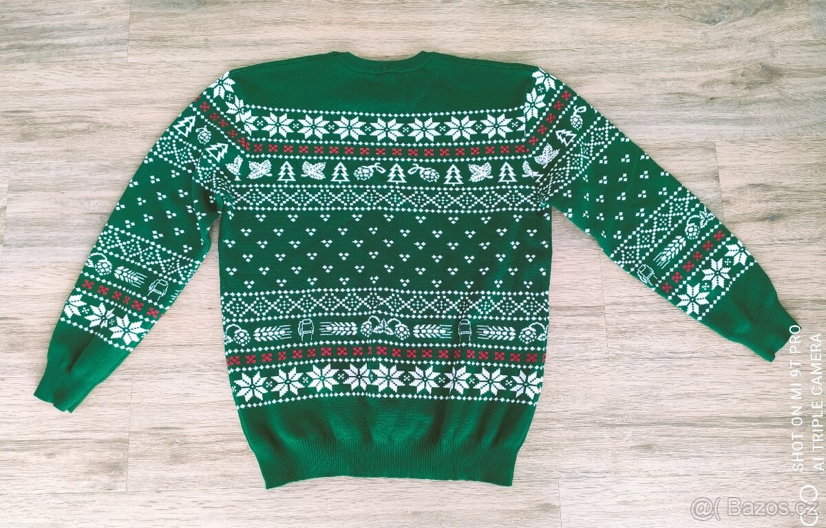 PÁNSKÝ SVETR VÁNOČNÍ ZELENÝ VELIKOST L - 2