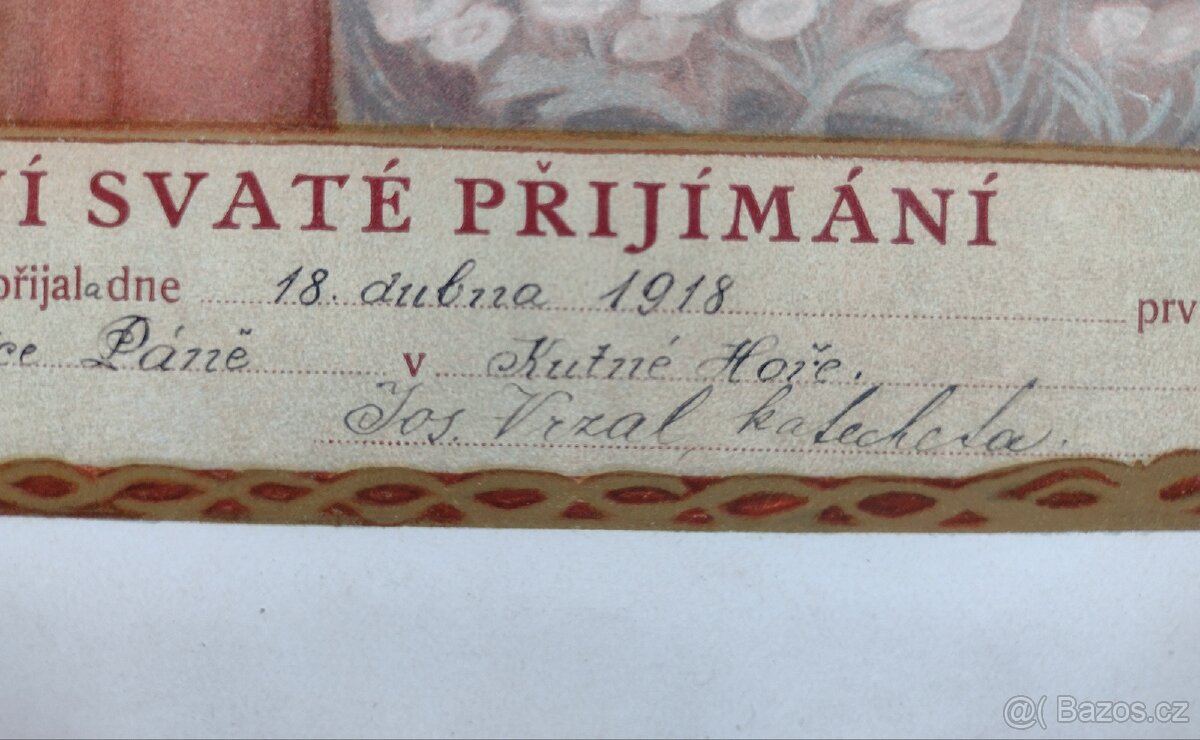 🧑🎄🎄První svaté přijímání (Bl.Vyčichlová), Kut.Hora 1918 - 2