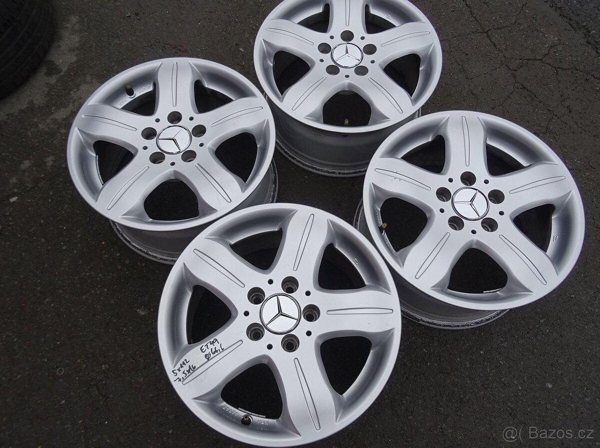 Alu disky na Mercedes, 16", 5x112, ET 49, šířka 7,5J - 2