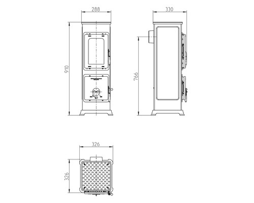 Kamna s proskleným ohništěm Bozen - 2