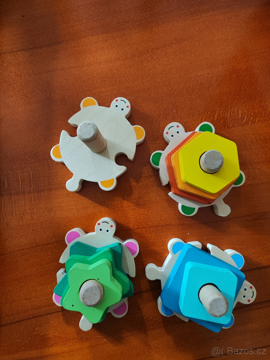 Dřevěná skládačka a vkládačka želva - 2