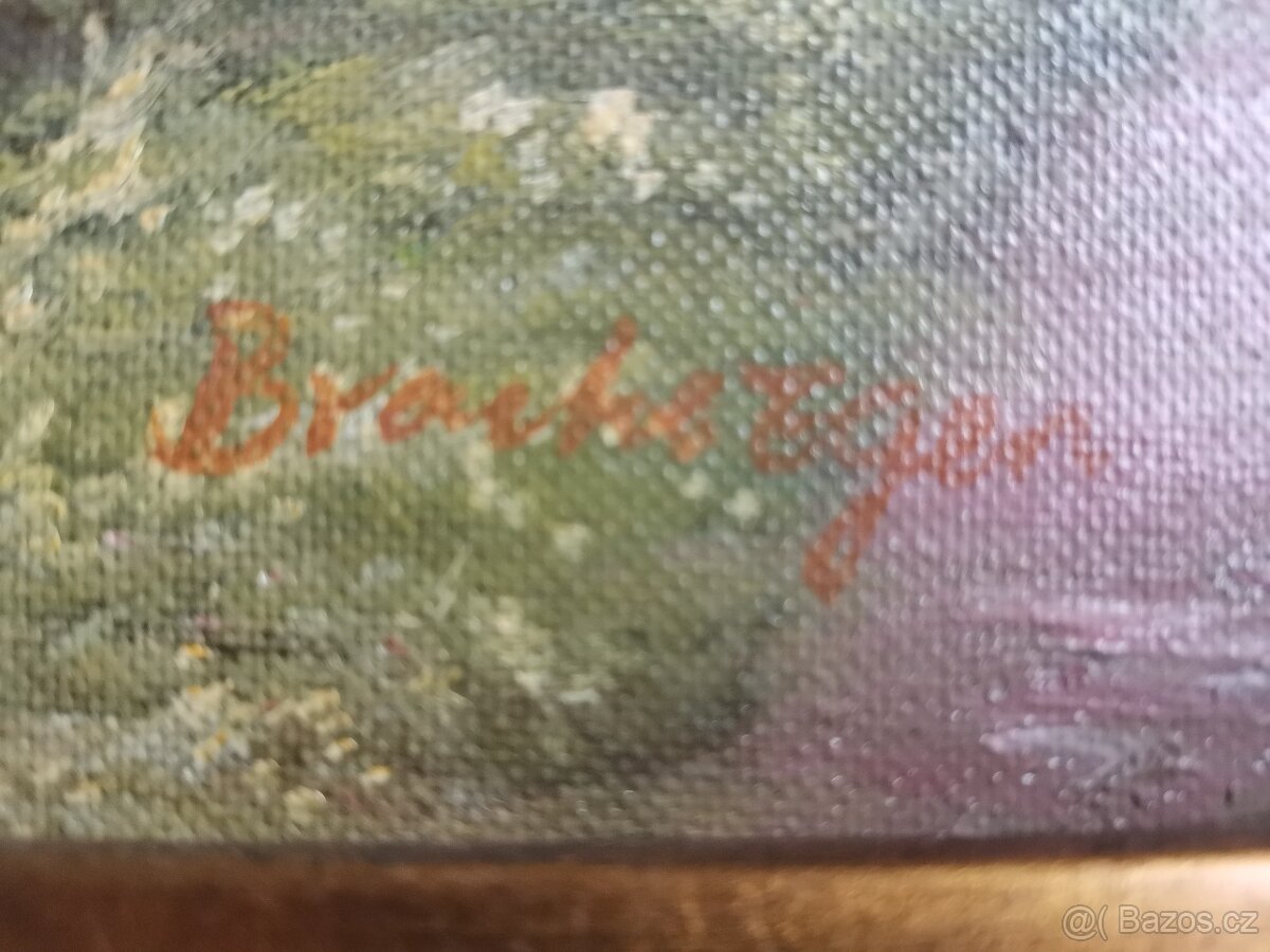 Starý obraz - olejomalba na plátně - 2