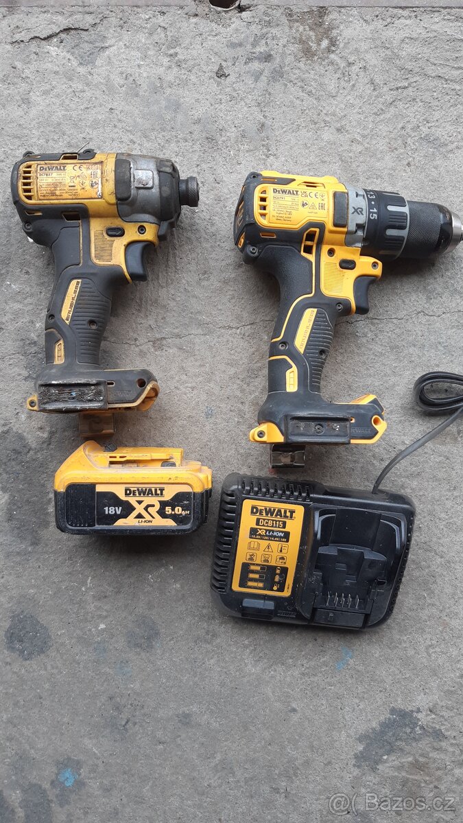 Aku vrtačka DeWalt DCD791 + rázový utahovák DCF 887 - 2