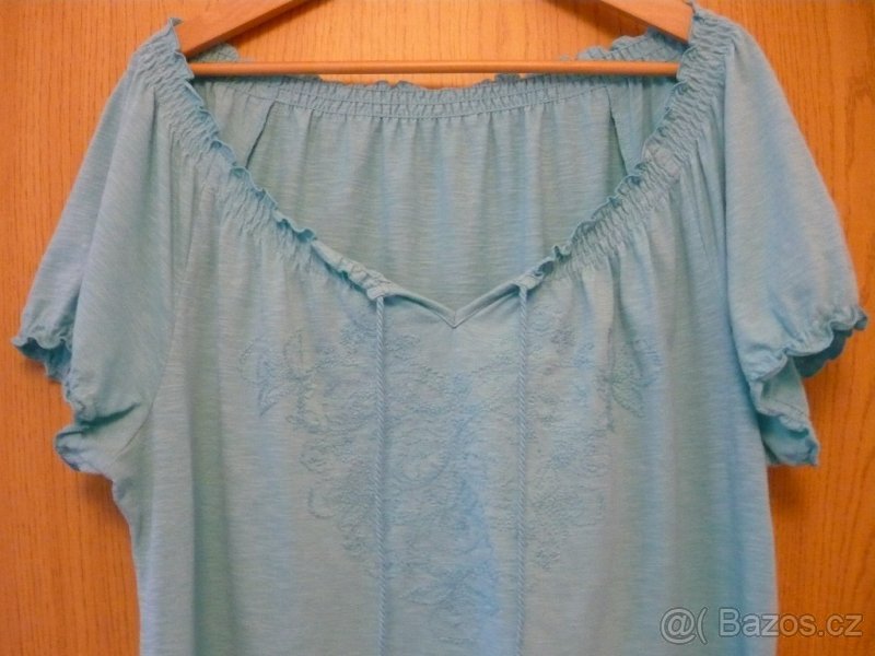 KRÁSNÉ KVALITNÍ DÁMSKÉ TRIKO / TUNIKA - TYRKYSOVÁ BARVA - 2