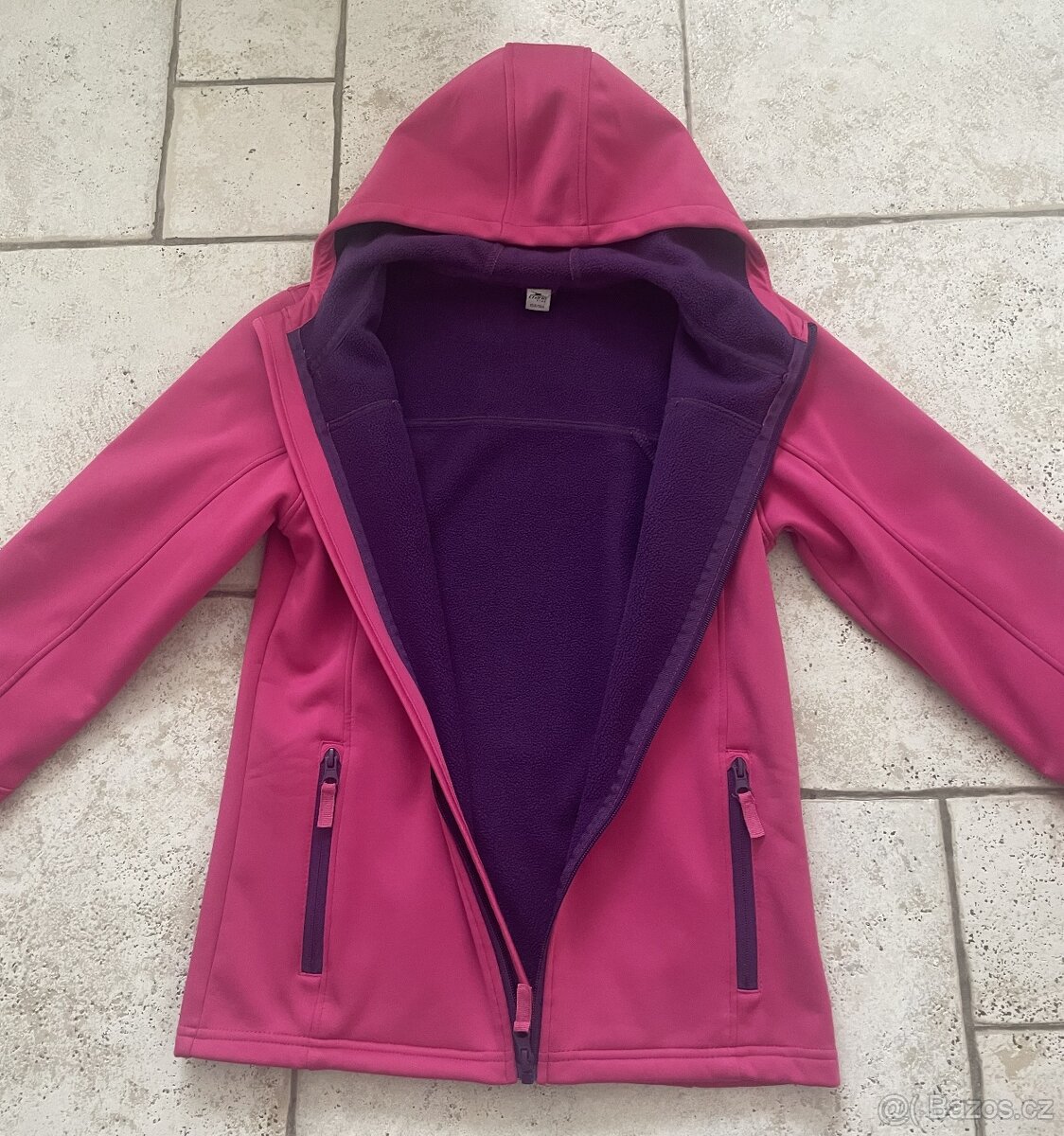 Růžová softshellová bunda, vel. 158 - 2