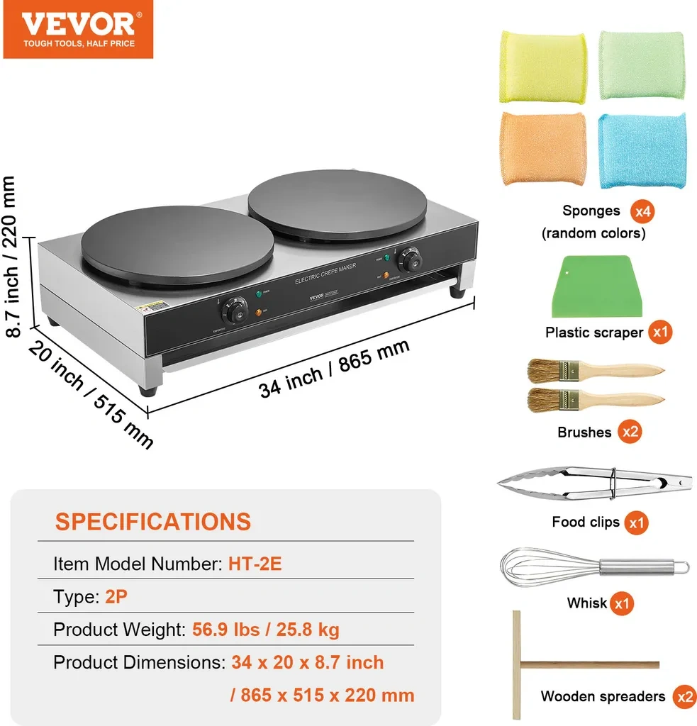Nový profesionální dvouplotýnkový palačinkovač - 2