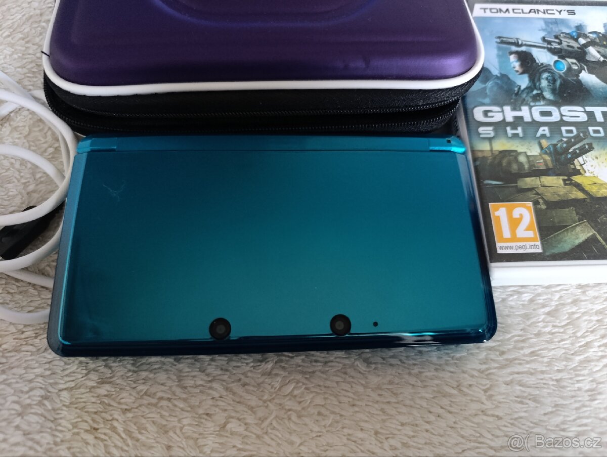 Nintendo 3DS Aqua Blue EUR + Hra - 2