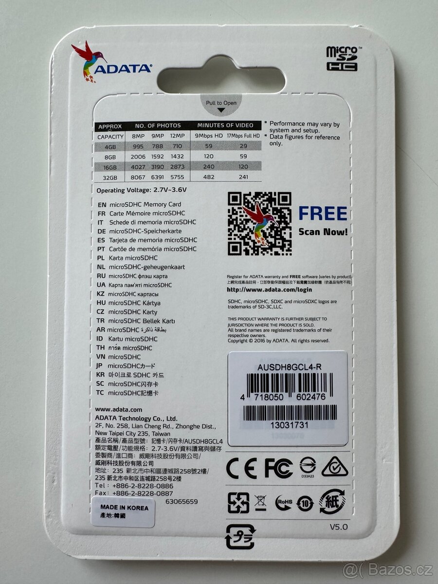 20 x Micro SD 8 GB ADATA - 2
