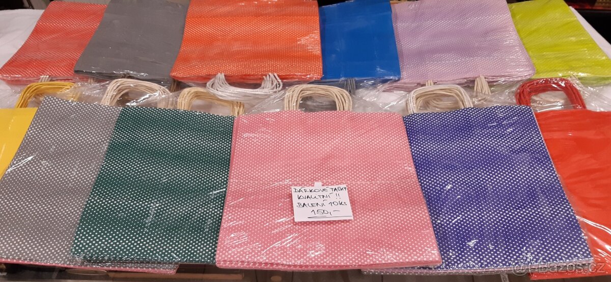 Dárkové papírové tašky kvalitní, různé barvy,balení 10 ks - 2