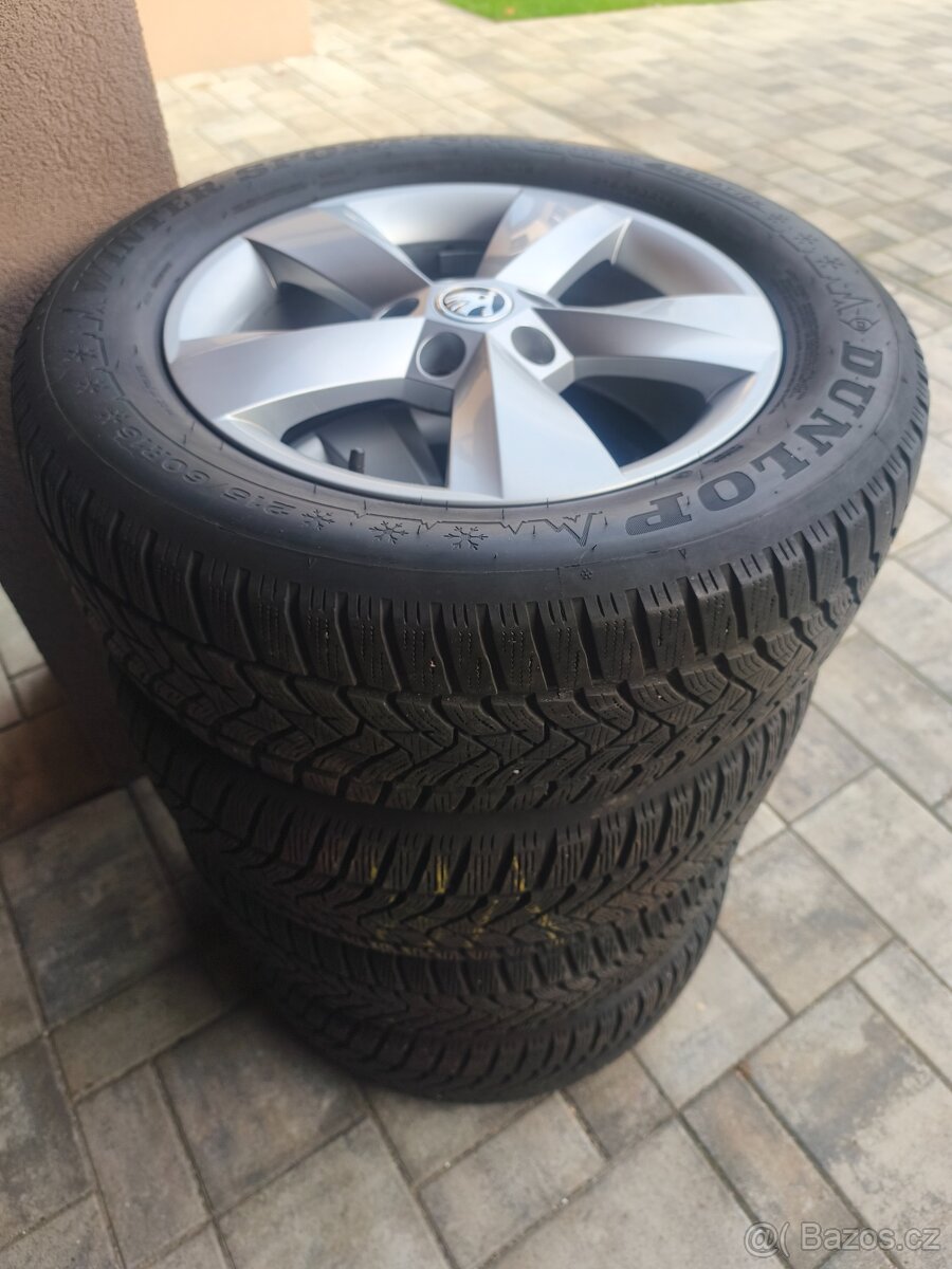 4x Hliníková kola 16" ŠKODA 215/60/16 - 2