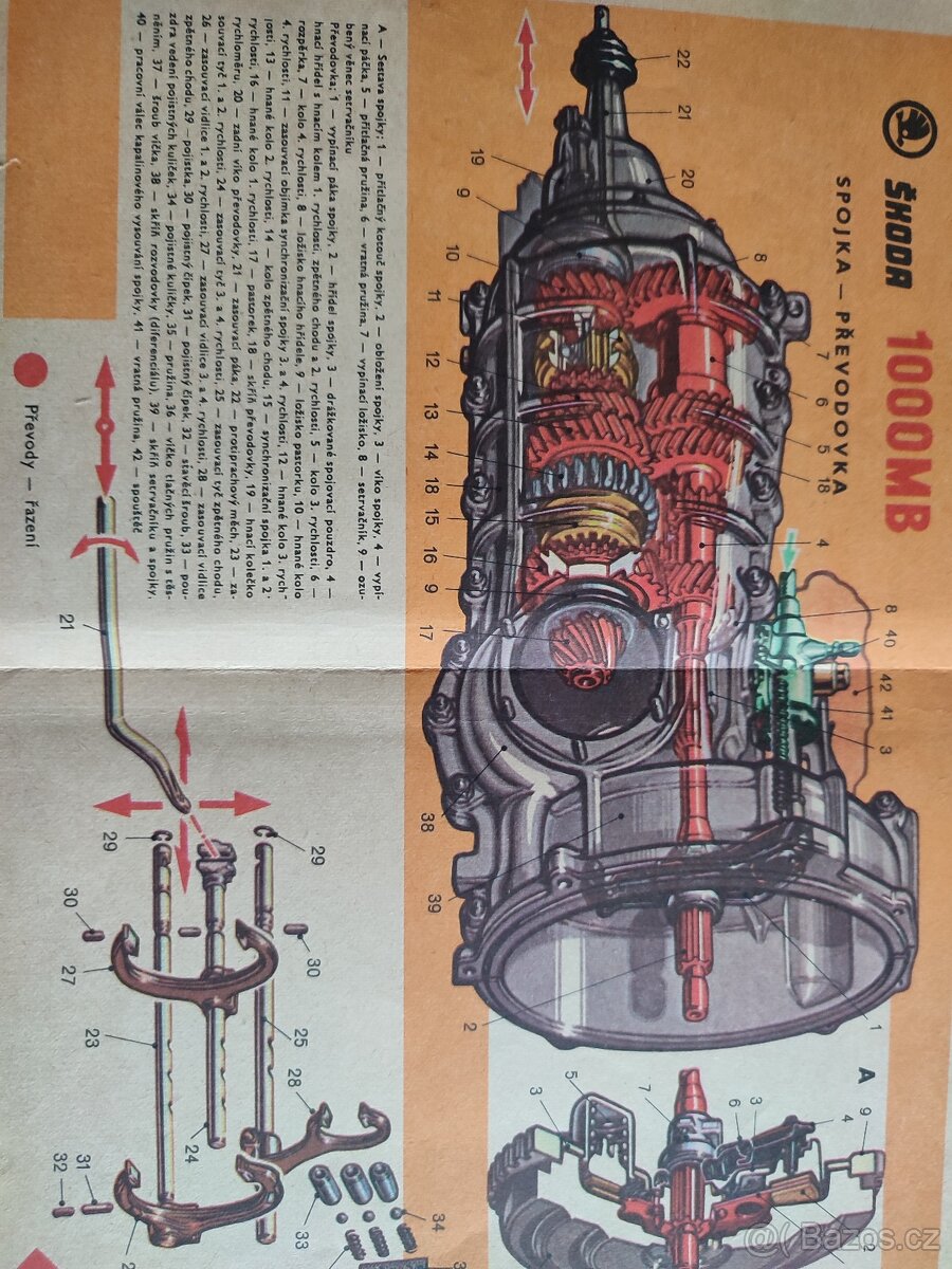 Škoda 1000 mb motor+ převvodovk+, diferenciál, pérování+ řez - 2