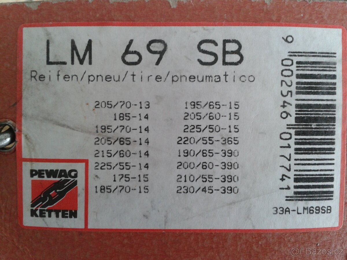 SNĚHOVÉ ŘETĚZY PEWAG LM 69 SB PRO PNEU 195/65 15, 205/60 15 - 2
