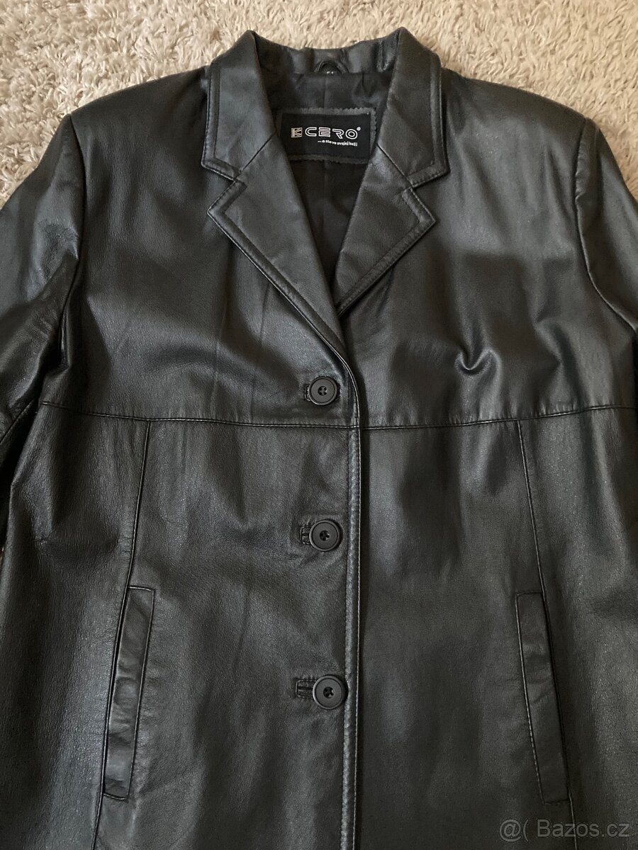 Dámský kožený kabát,plášť - 2