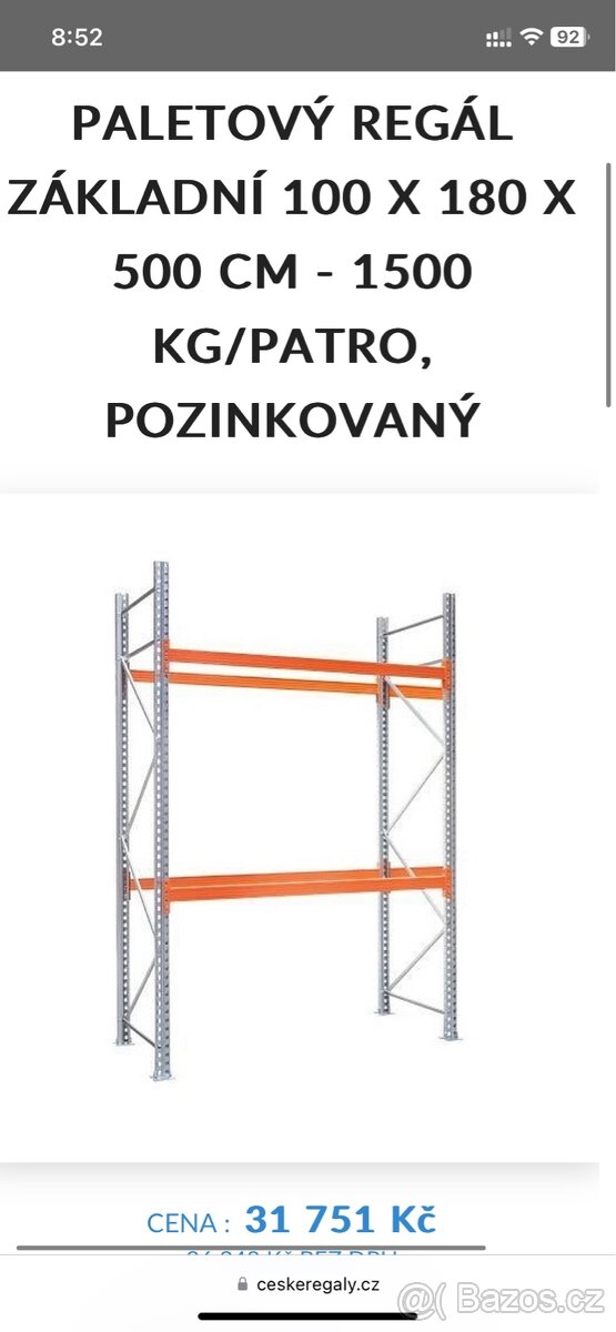 Paletové Profi Regály Beg Bohemia VÝPRODEJ SKLADU 1.000kč/m2 - 2