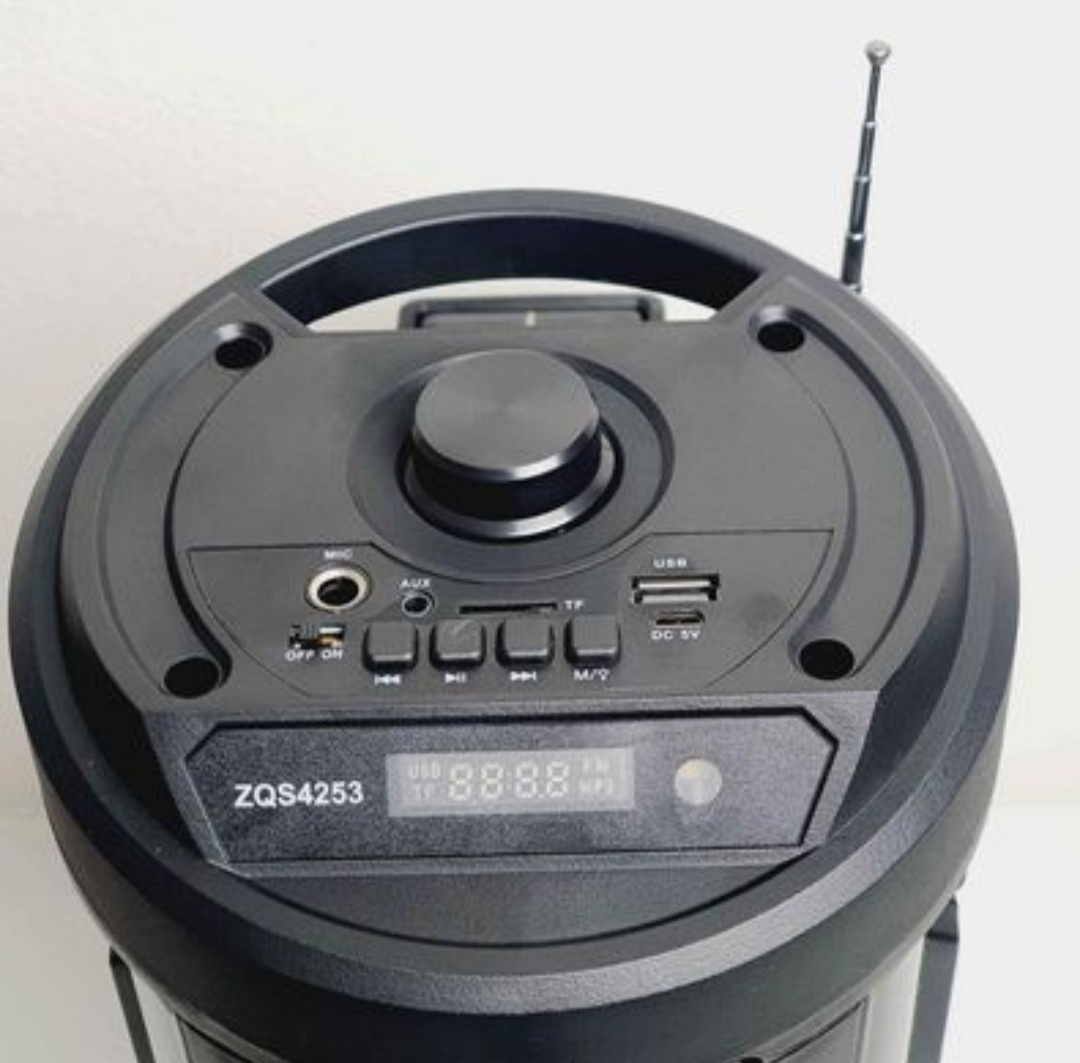 Solární 40cm velký párty reproduktor, BT, FM rádio, mikrofon - 2