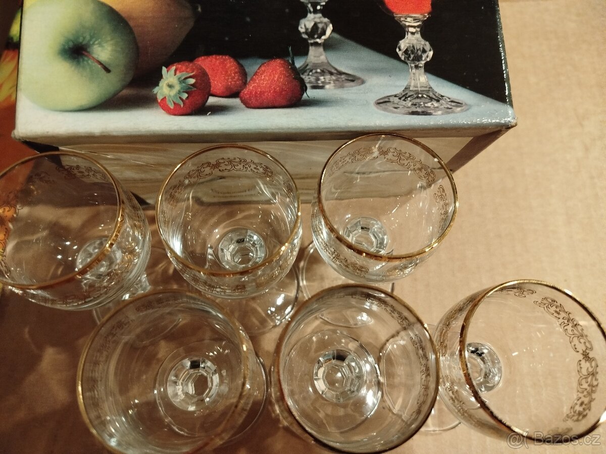 Skleničky Bohemia Claudia pozlacené - 2