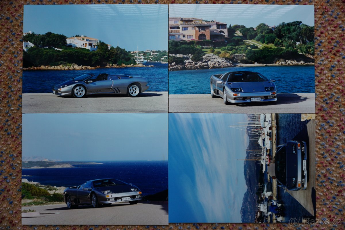 8x fotografie Lamborghini Diablo Roadster originál 18x24cm - 2