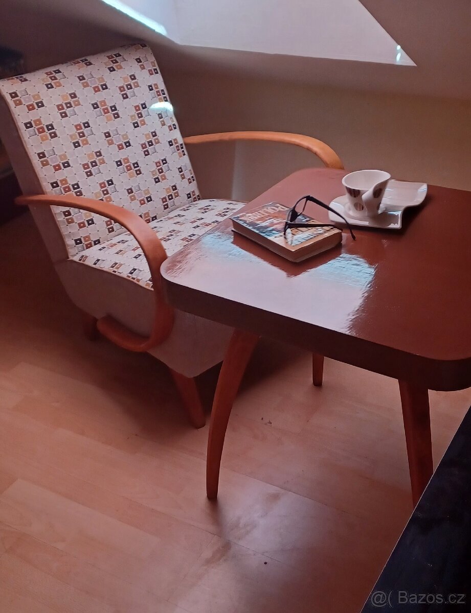 Křeslo Halabala C + stolek pavouk - 2