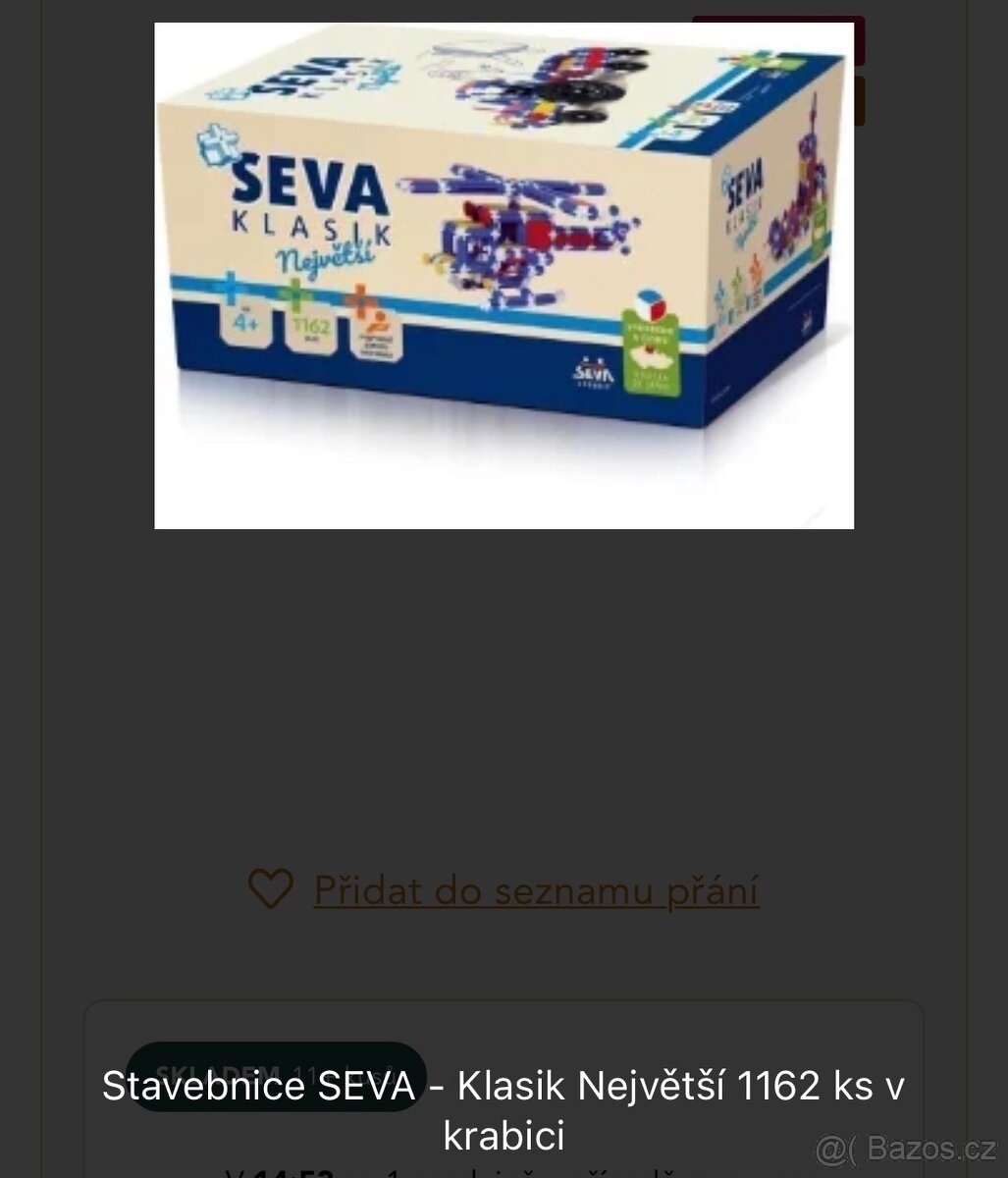 Prodám stavebnici Seva - 2
