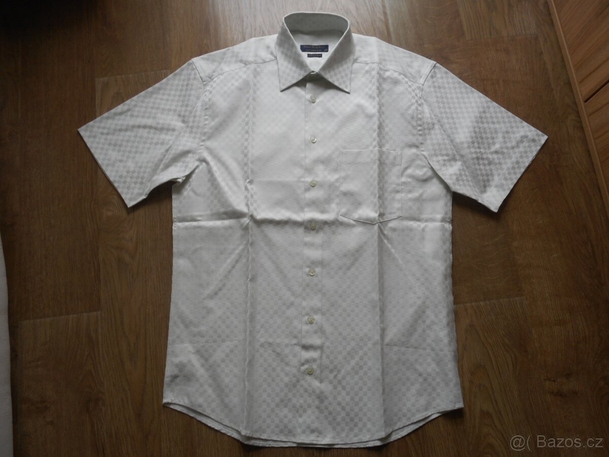 Pánské košile velikost 40, smetanová , krátký rukáv - 2