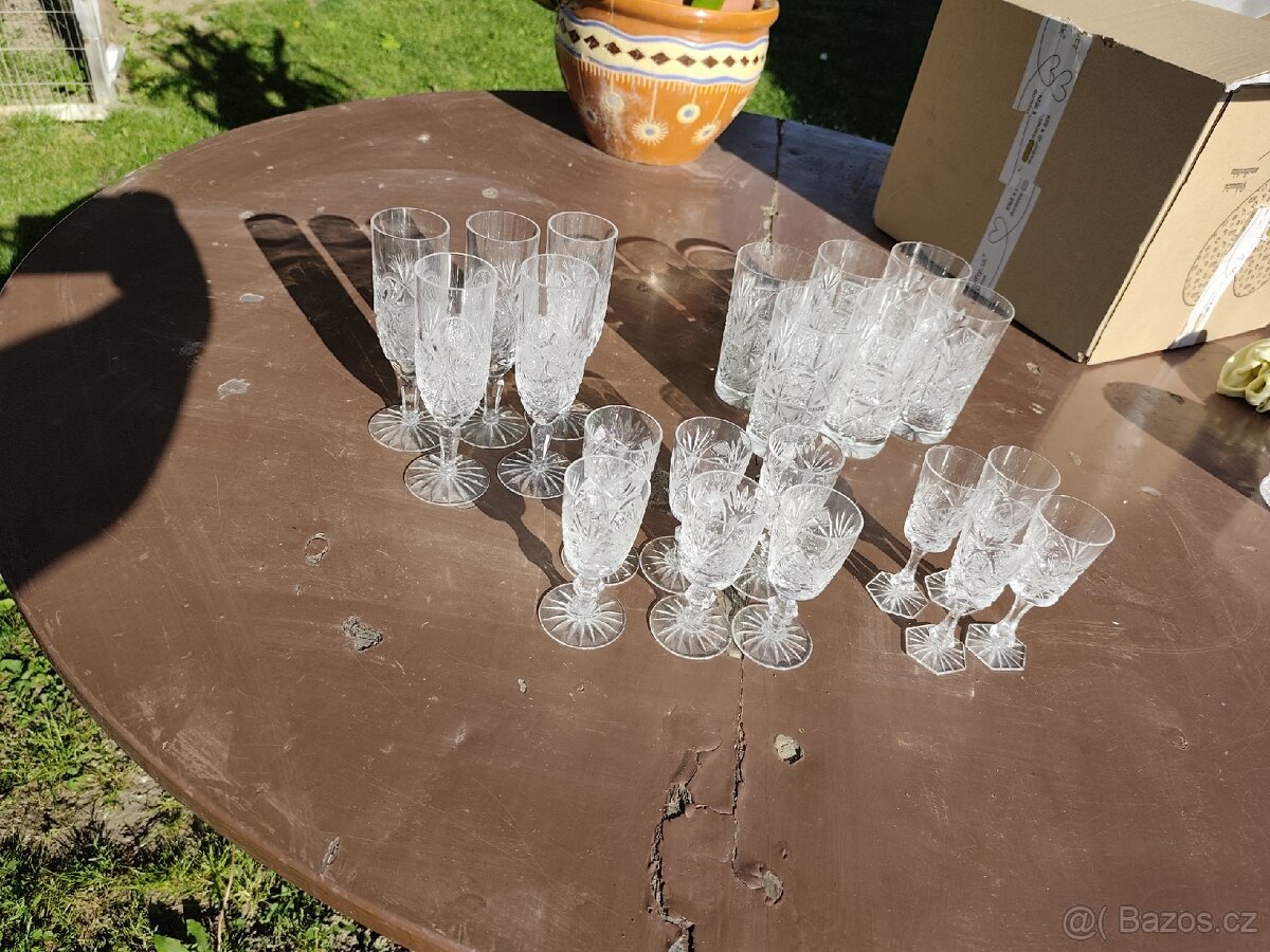 skleničky broušené sklo - 2