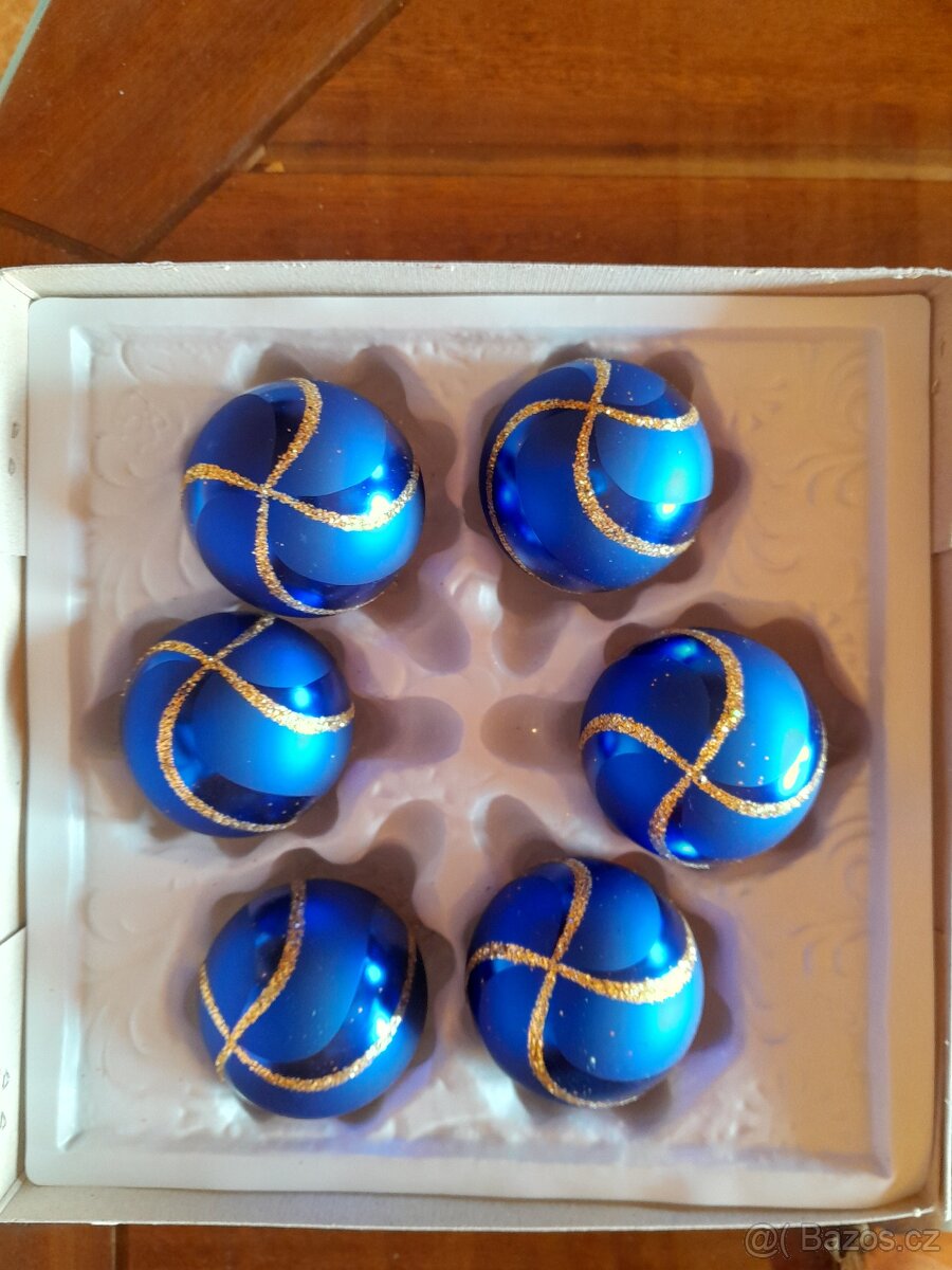 VÁNOČNÍ OZDOBY RETRO SKLENĚNÁ nepoužitá SADA - 2